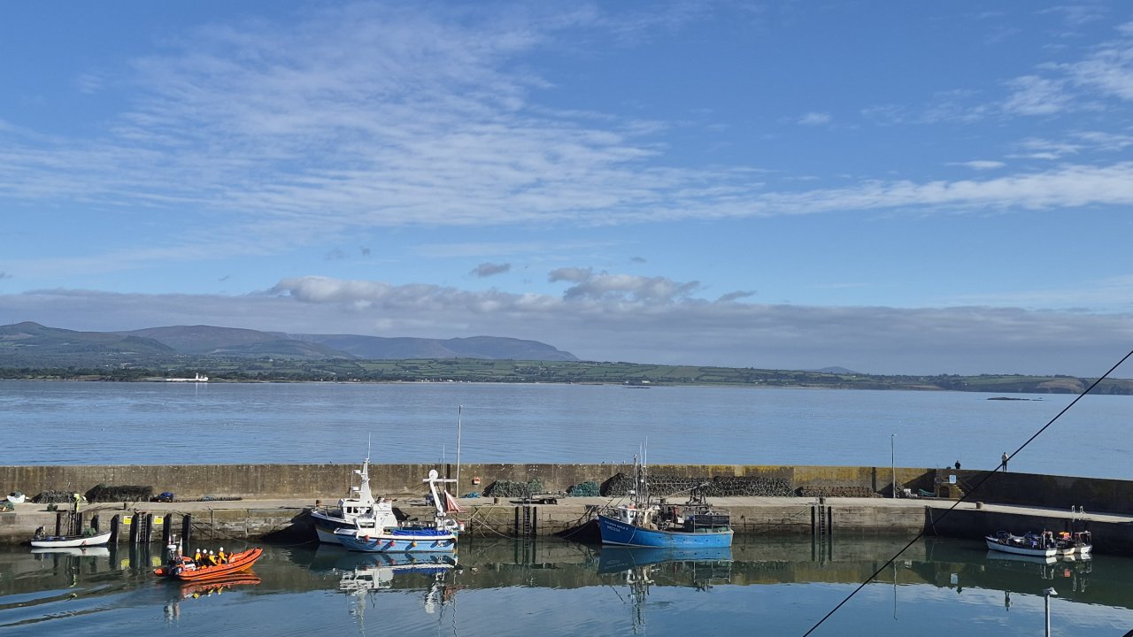 Relax and recover with views across the fishing harbour and Dungarvan Bay