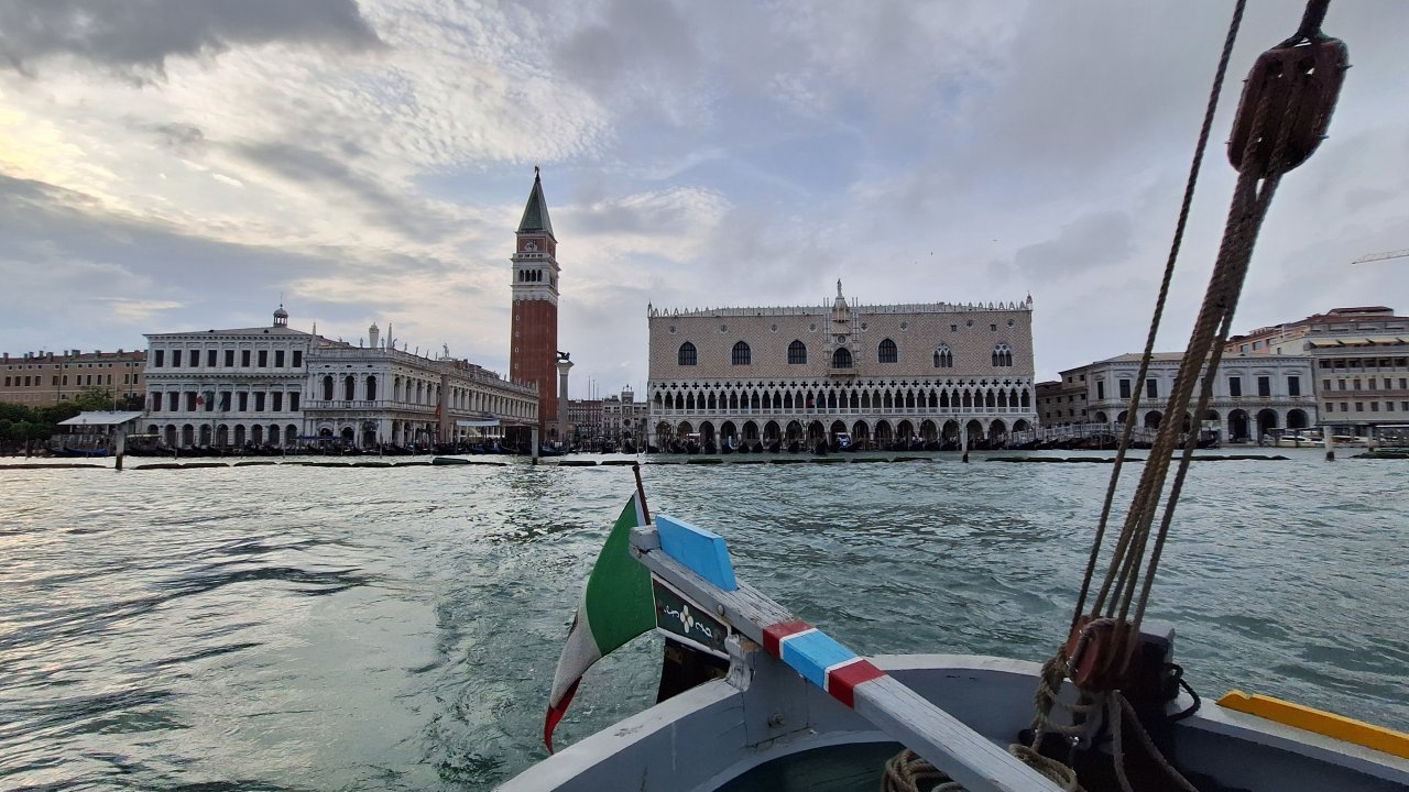 View from the Bragozzo Stella to St Mark's Square