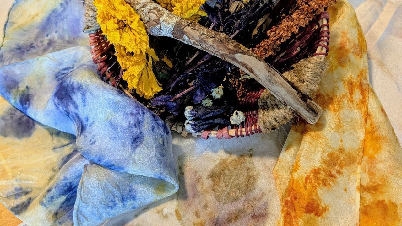 Spring - steamed silk scarf