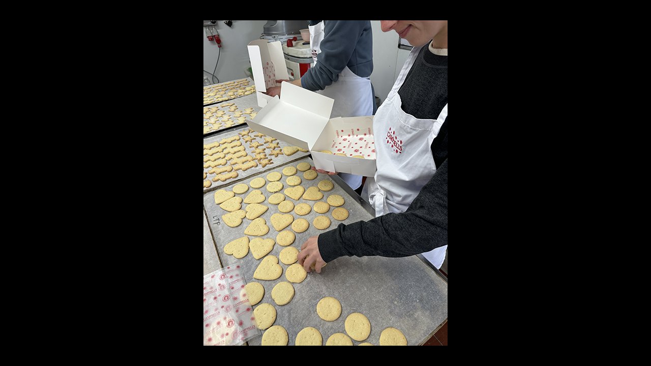 Loading up perfectly baked shortbread