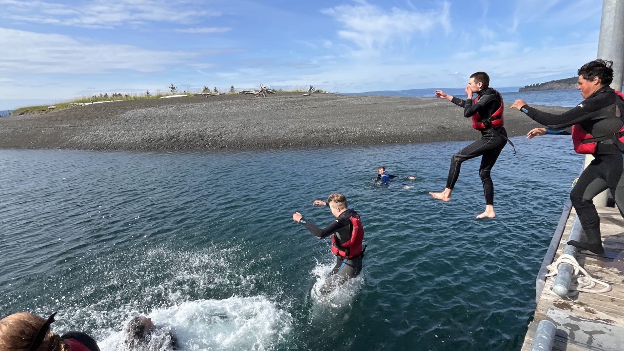 Swimming off the Peterson Bay Dock is always a pasttime.