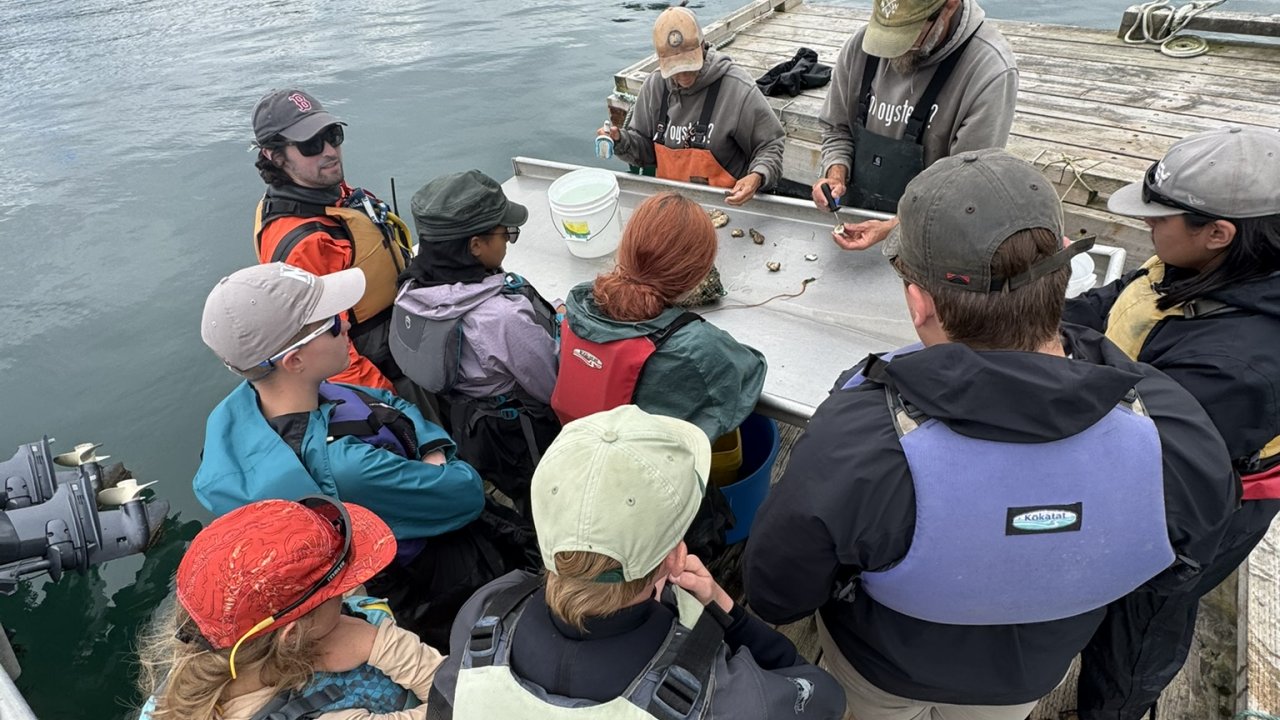 MSE participants learn about oyster farming from Otter Rock Oyster Company.