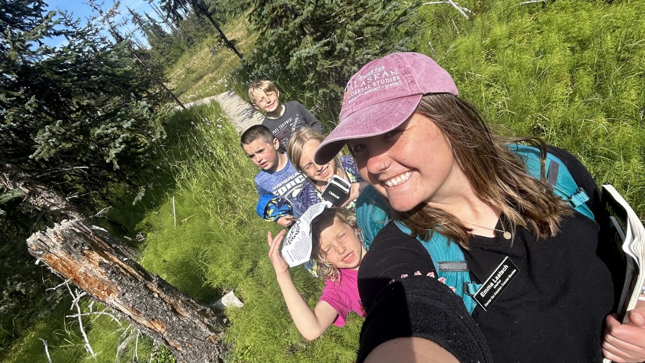 BioKids with a Wynn Naturalist on a hike.