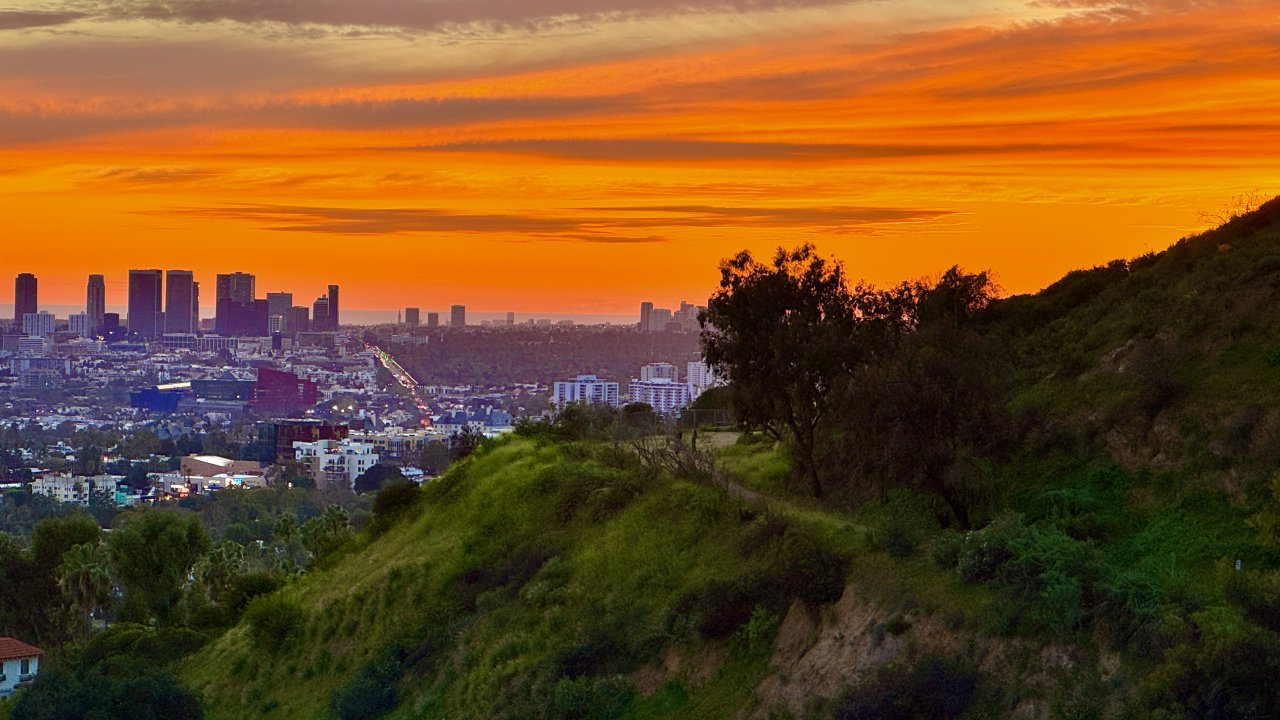 See beautiful Sunset in the Hollywood Hills