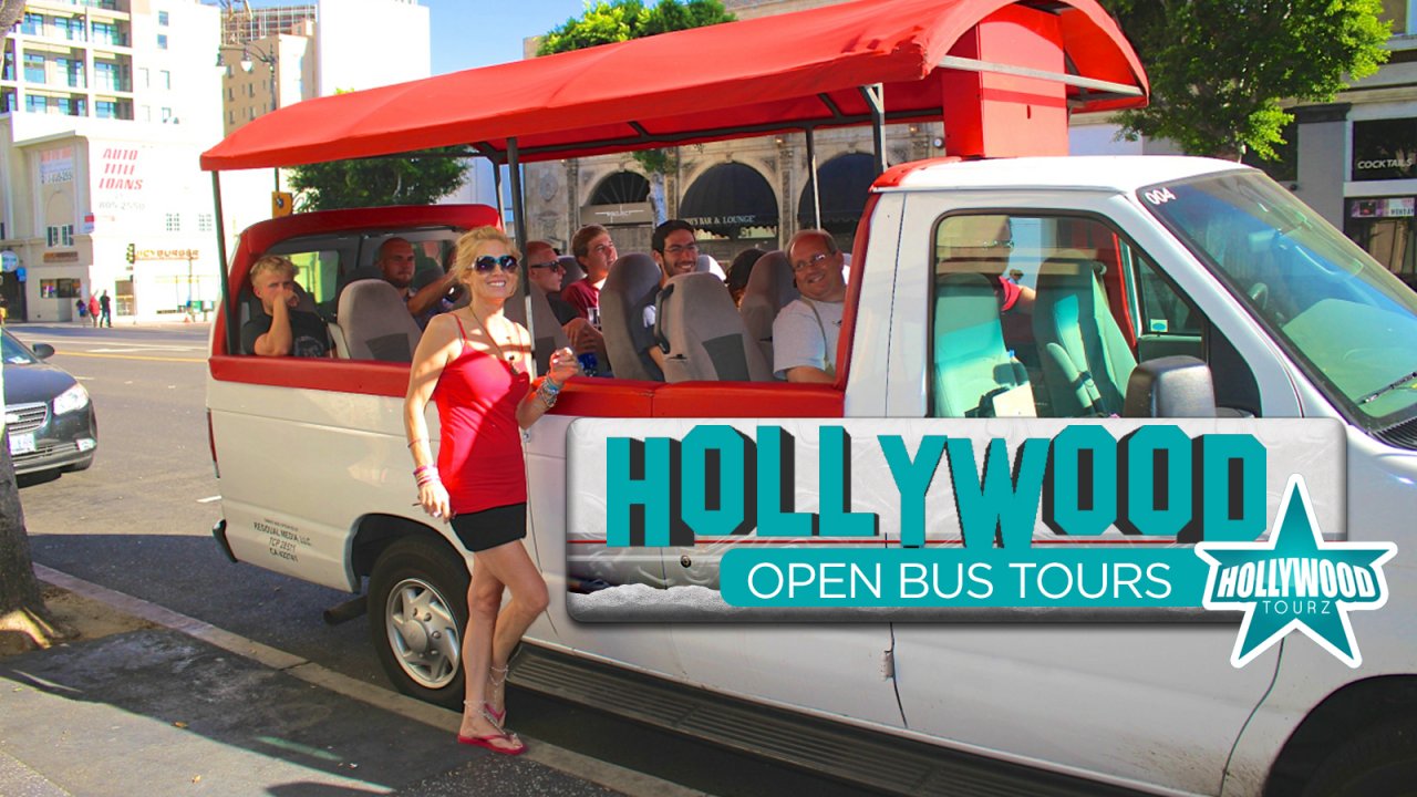 Hollywood Open Bus Tour on the Walk of Fame