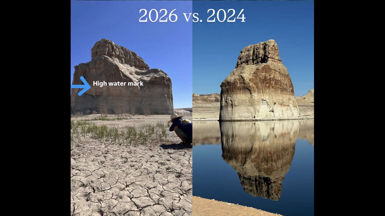 Lone Rock shifting lake levels