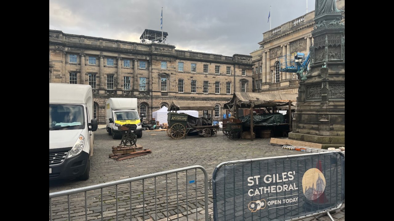Frankenstein filming in Parliament Square