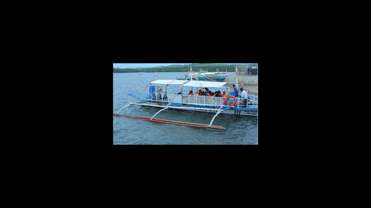 local outrigger boat at the wharf