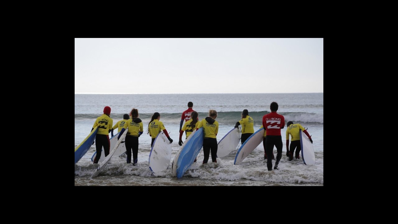 Surfing at waist Dept